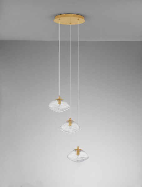 Lampa wisząca kaskada NAYARIT LE42900 Luces Exclusivas przezroczysta złota