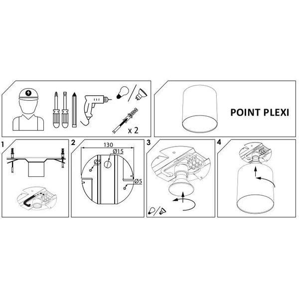 Downlight LAMPA sufitowa POINT PLEXI LED M 6526 Nowodvorski metalowa OPRAWA spot czarna