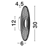 Ryflowana ścienna lampa BERMUDEZ czarna szara LE44930 1xLED 8W 3000K na korytarz