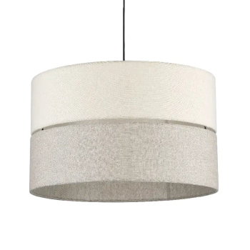 Lniana lampa zwisająca Eco 5773 tuba nad stół biały beżowy