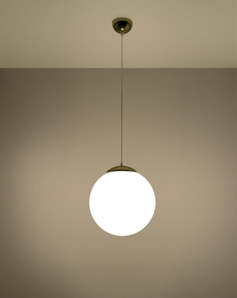 LAMPA wisząca SL.0716 loftowa OPRAWA szklany ZWIS kula ball biała złota