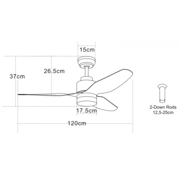 Sufitowa lampa z wentylatorem 19131 LED 18W 3000-6000K drewniana chrom