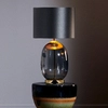 Stołowa LAMPKA stojaca SALVADOR 41044108 Kaspa klasyczna LAMPA biurkowa abażurowa szklana przydymiony - szary