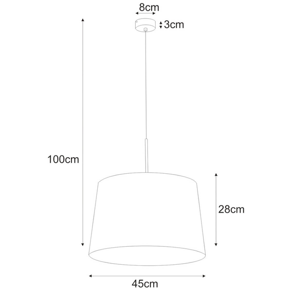 Wisząca lampa z abażurem Remi Gray K-4370 Kaja materiałowa szara