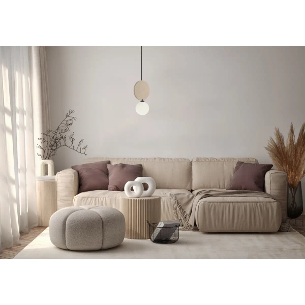 Wisząca lampa Andrea PND-59779-1M-BG nad stół czarna beżowa