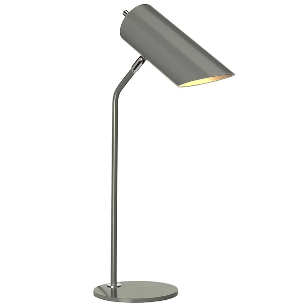 LAMPA stołowa QUINTO QUINTO-TL-GPN Elstead metalowa LAMPKA stojąca tuba na biurko szara polerowany nikiel