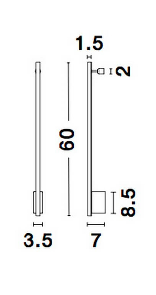 Metalowy kinkiet jadalniany Buin stick LED 10W 3000K czarny