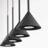 Trójkątna lampa wisząca CONO 10305 na listwie do salonu czarny