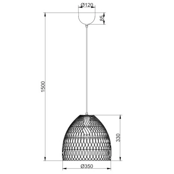 Wisząca lampa Rike R31131036 japandi eko naturalna drewniana czarna