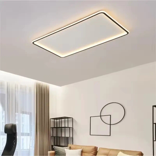 Prostokątny plafon Large LED 66W 3000K do holu czarny biały