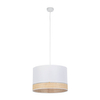 Lampa wisząca nad stół Paglia 4768 TK Lighting tuba tkanina biały beżowy