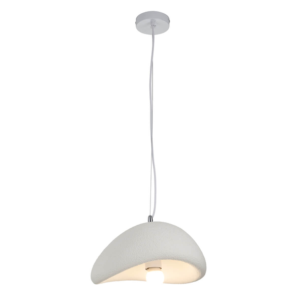 Zwisowa lampa jadalniana Stone DN426-300 kamień metalowa biała