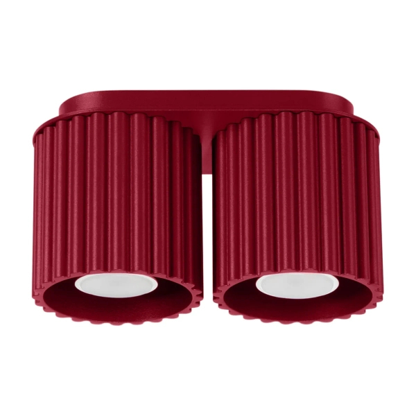 Podwójna lampa sufitowa AURA SL.1820 ryflowana burgundowa 2xGU10