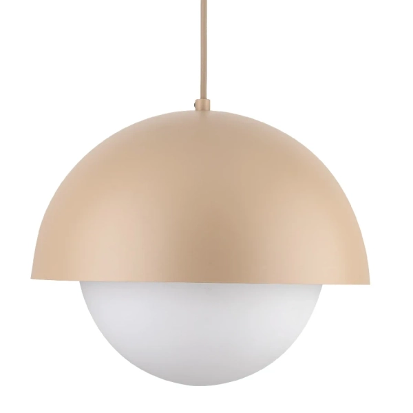 Wisząca lampa do salonu Bono Sabia mleczna kula beżowy