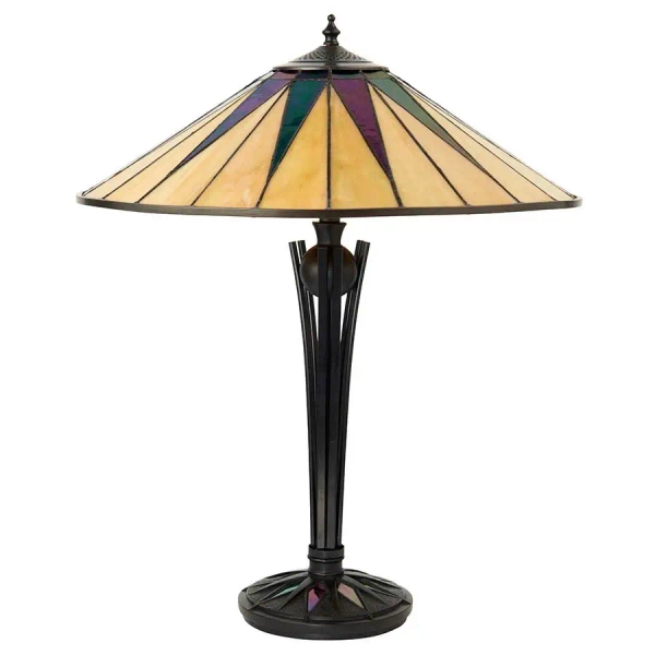 Lampa stołowa do jadalni Dark star 64045 witrażowa szklana kolorowa brązowa