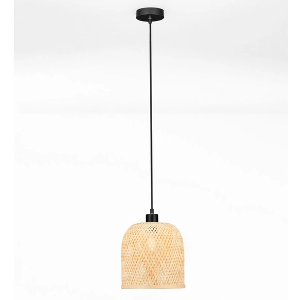 Pleciona lampa wisząca nad stół TALITAS LE44511 koszyk naturalna czarna