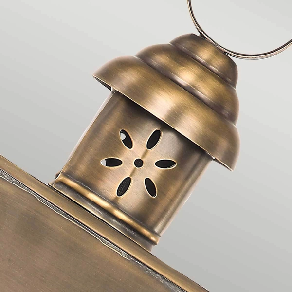 Ogrodowa LAMPA ścienna Hyde HYDE-PARK-BR Elstead elewacyjna OPRAWA zewnętrzna latarenka outdoor IP44 mosiądz przezroczysta