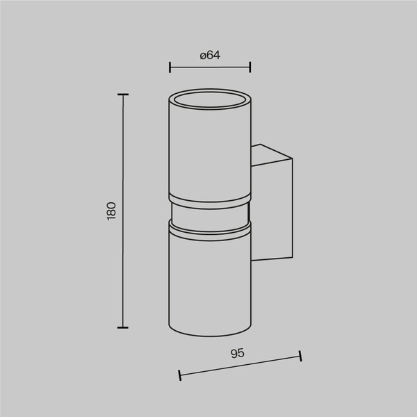 Zewnętrzna lampa ścienna Bowery O582WL-02BS Maytoni IP54 mosiądz czarny