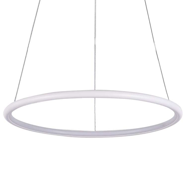 Wisząca LAMPA ring SLIM/000062/3000/W MDECO metalowa OPRAWA okrągła LED 22W 3000K do biura biała