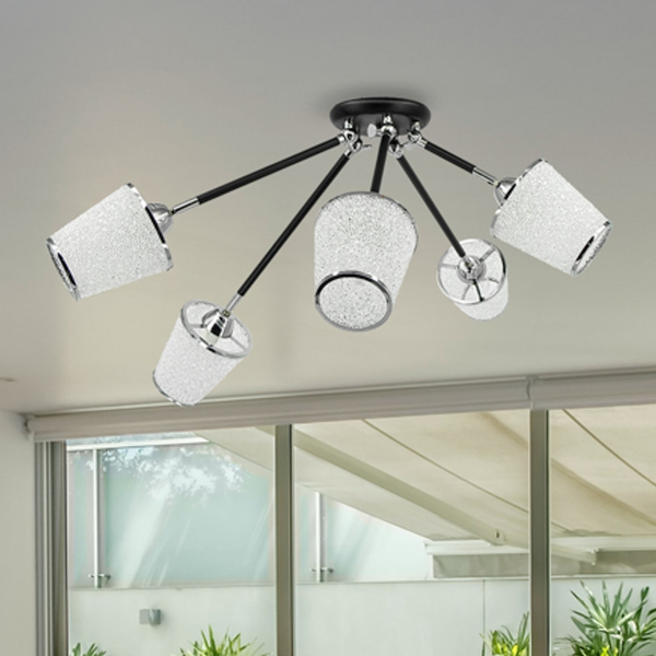 Sufitowa lampa ruchoma 1013/5 BL 8C do pokoju czarna