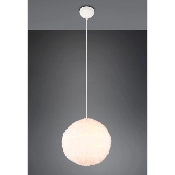 Pluszowa lampa wisząca Furry R31581001 kula biały