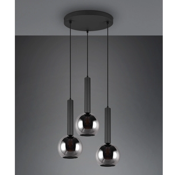 Kaskadowa lampa zwis CLAYTON 310390332 Trio kule do sypialni czarny