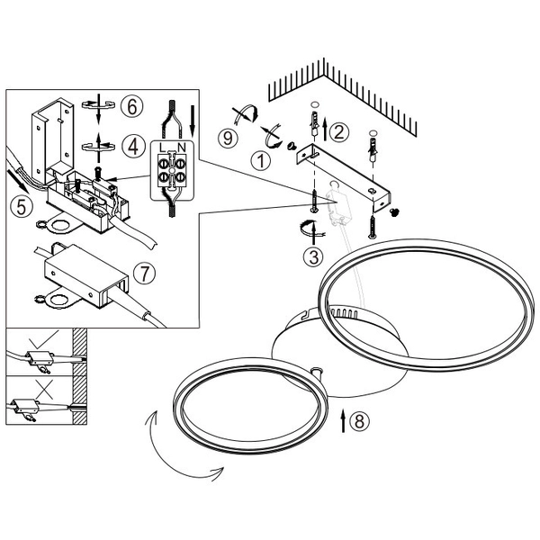 LAMPA sufitowa KENDY 67233-24N Globo geometryczna OPRAWA metalowa LED 24W 3000K rings nikiel