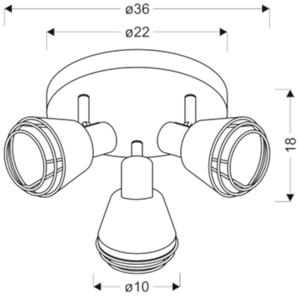 Plafon LAMPA loftowa NERIA 98-83111 Candellux regulowana OPRAWA sufitowe reflektorki plafoniera metalowa czarna miedziana