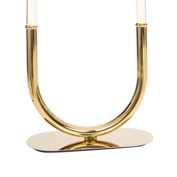 Biurkowa lampka industrialna OLIVIA T0045D Maxlight LED 15W 3000K elipsa złota biała