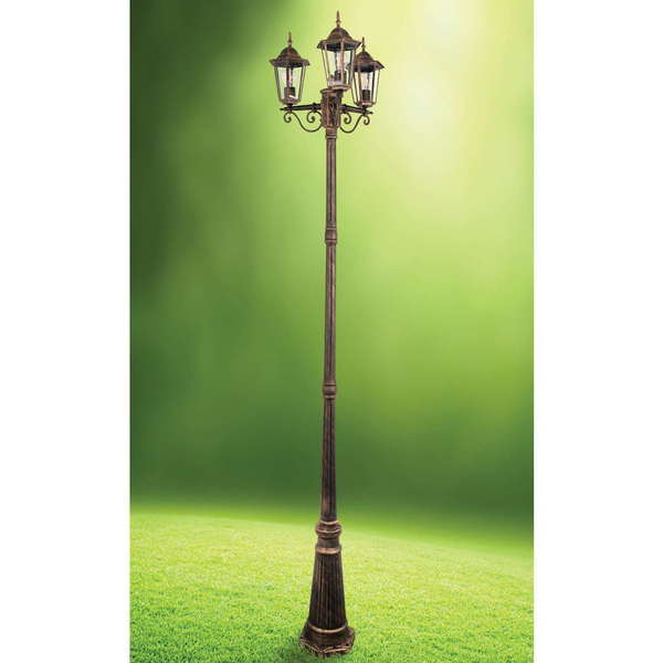 Stojąca LAMPA ogrodowa LIGURIA 313430 Polux klasyczna OPRAWA metalowa do ogrodu outdoor zewnętrzna IP43 patyna