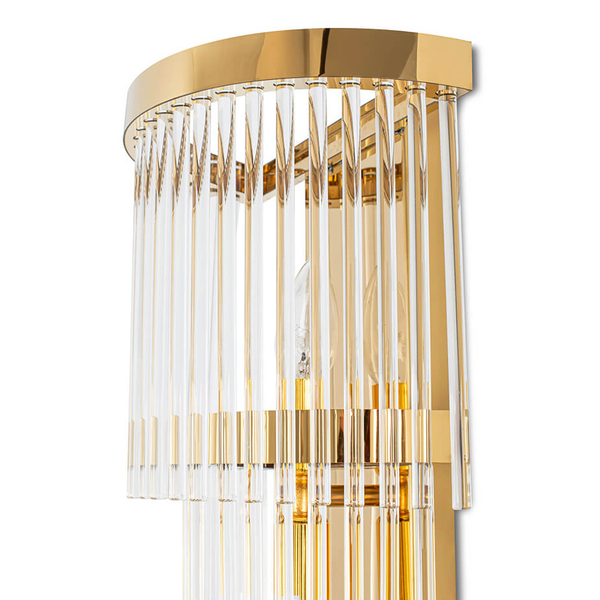 Lampa ścienna glamour Estro MSE010100266 Moosee szklana przezroczysta złota