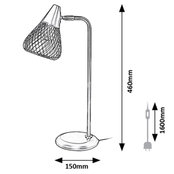 Industrialna lampa stojąca Fanny 3182 do gabinetu szara różowe złoto
