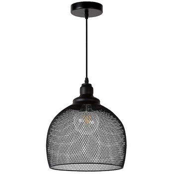Ażurowa lampa wisząca MESH 43404/28/30 siatka kopuła loft czarna