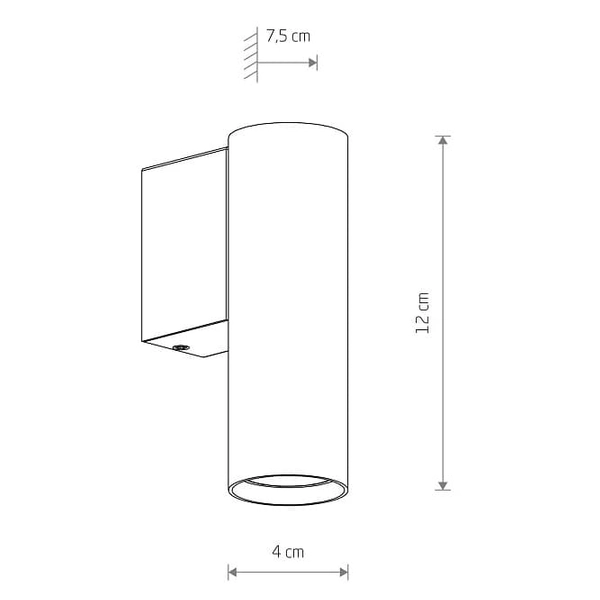 Kinkiet tuba podłużny stick Fourty 10889 Nowodvorski metalowy szary