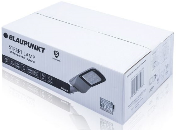 Lampa uliczna Blaupunkt LU98NW+FA1M+WSO1M+SO4M LED 98W metalowa biała