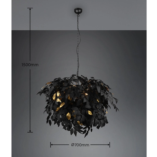 Dekoracyjna lampa wisząca Leavy R10464032 RL Light gałązki czarny