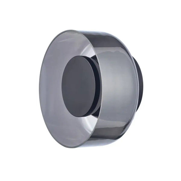 Kinkiet ścienny art deco DONUT ST-5072W czarny dymiony metalowy szklany LED 6W do holu