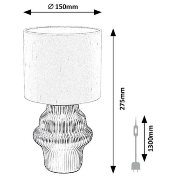 Stołowa lampa do salonu Glimo 74058 ceramiczna na stół czarny biały