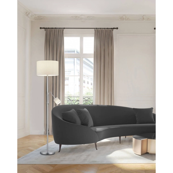 Podłogowa lampa stojąca HOTEL 403900201 Trio do salonu biały srebrny