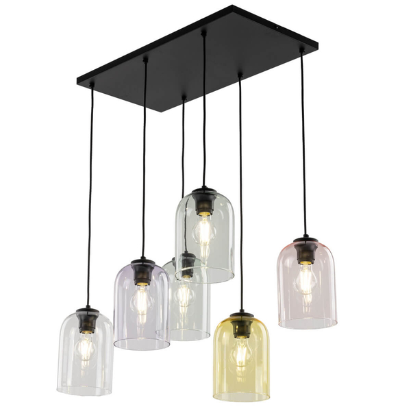 Lampa zwisowa na belce Molly 10302 do jadalni multikolor czarna