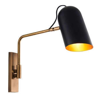 Regulowana lampa na ścianę Navren 93145 do czytania mosiądz czarny