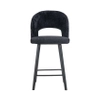 Szenilowe krzesło barowe Savoy S4561 BLACK CHENILLE Richmond Interiors aksamitne czarne