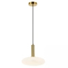 Owalna lampa wisząca 22072 szklana dysk biały złoty