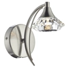 Ścienna lampa glamour Luther LUT0746 kryształowa satynowy chrom