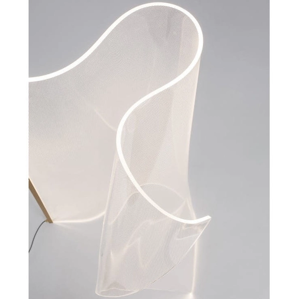 Podłogowa LAMPA stojąca CALI LE41370 LED 31W Luces Exclusivas modernistyczna OPRAWA metalowa z efektem falującego materiau złota