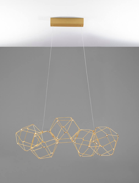 Designerska lampa wisząca ASIS LE42726 LED 25W 3000K geometryczna złota