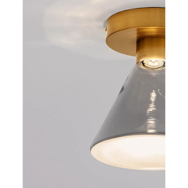 Szklana lampa sufitowa SARDUNO LE45143 LED 8W 3000K złoto szara
