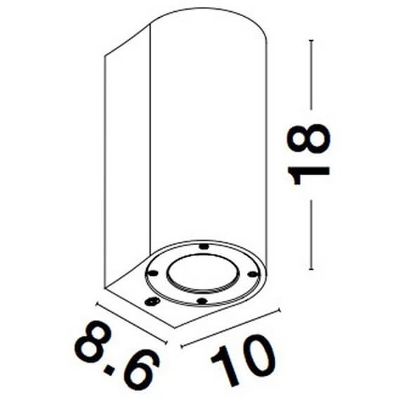 Betonowa lampa elewacyjna BUENAVISTA LE71609 góra-dół IP65 szara
