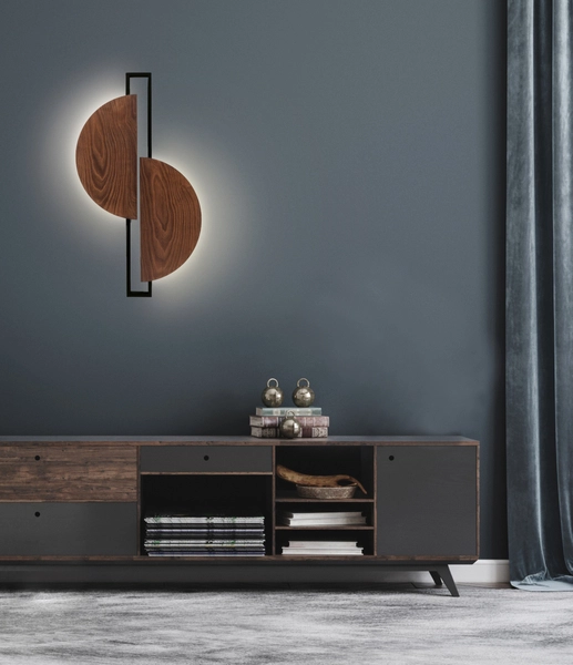 Salonowa lampa Sunrise 7652 ścienna LED 12W 3000K drewniana