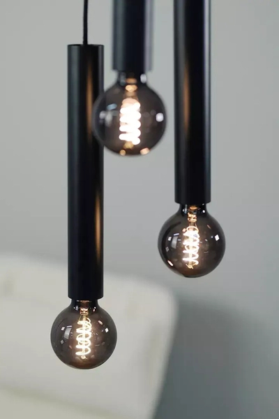 Wisząca lampa jadalniana Sencillo czarne tuby nad stół